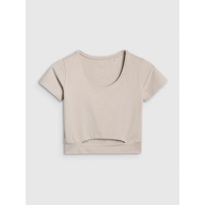 4. Women's crop top plain t-shirt 4F 4FRSS25TTSHF2695-83S