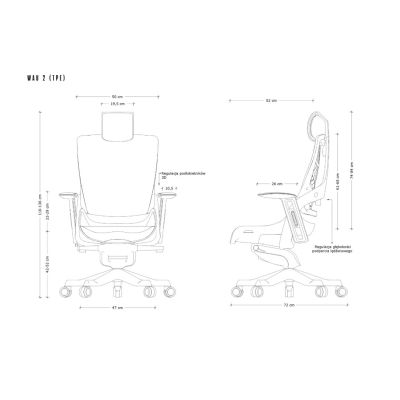 3. Wau 2 TPE-12 elastomer office chair mango/white