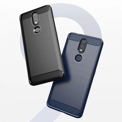 7. Carbon Case Flexible Cover TPU Case for Nokia 2.4 black