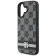 6. DKNY Checkered Pattern & Printed Stripes iPhone 16 Case - Black