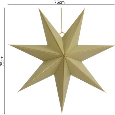 10. DECORATIVE HANGING PAPER STAR FSC 18x75CM BEIGE 7 ARMS MICA