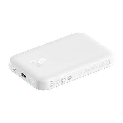 4. Baseus Airpow 6000mAh 20W Power Bank with Baseus Simple USB-C Cable (20V/3A) 30cm - White