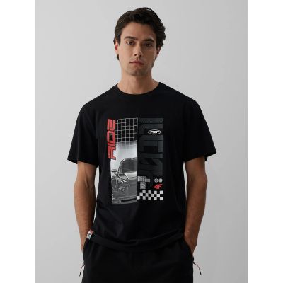 Men's regular printed T-shirt 4F 4FRAW26TTSHM4447-20S