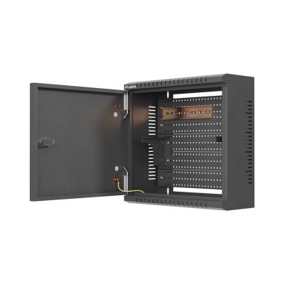 6. LANBERG TPR 10" Installation Cabinet with Mesh Panel 340×340×140, Black (Assembled)