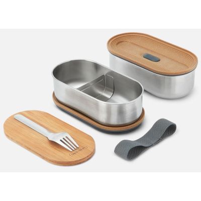 3. BB-Set of 2 steel lunch boxes, gray