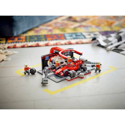 10. LEGO CITY 60443 F1 Pit Stop and Mechanics with Ferrari Car