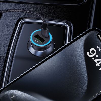 6. Acefast B16 95W USB-A + USB-C Car Charger - Gray