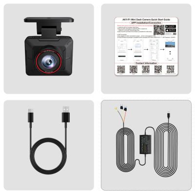 13. AKEEYO P1 car camera video recorder FullHD 30fps - black