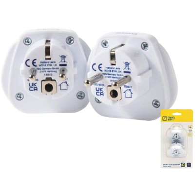 TRAVEL BLUE Universal Travel Adapter WORLD -> SCHUKO, 2 pcs.