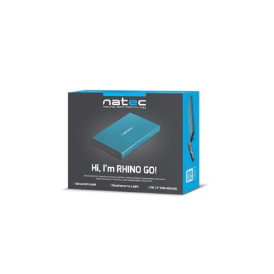 5. NATEC Rhino Go NKZ-1280 Hard Drive Case (2.5"; USB 3.0; Aluminum; Blue)