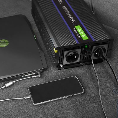 3. Qoltec Monolith 4000 MS Wave 51928 Voltage Converter, 12V to 230V, 2000/4000W, USB