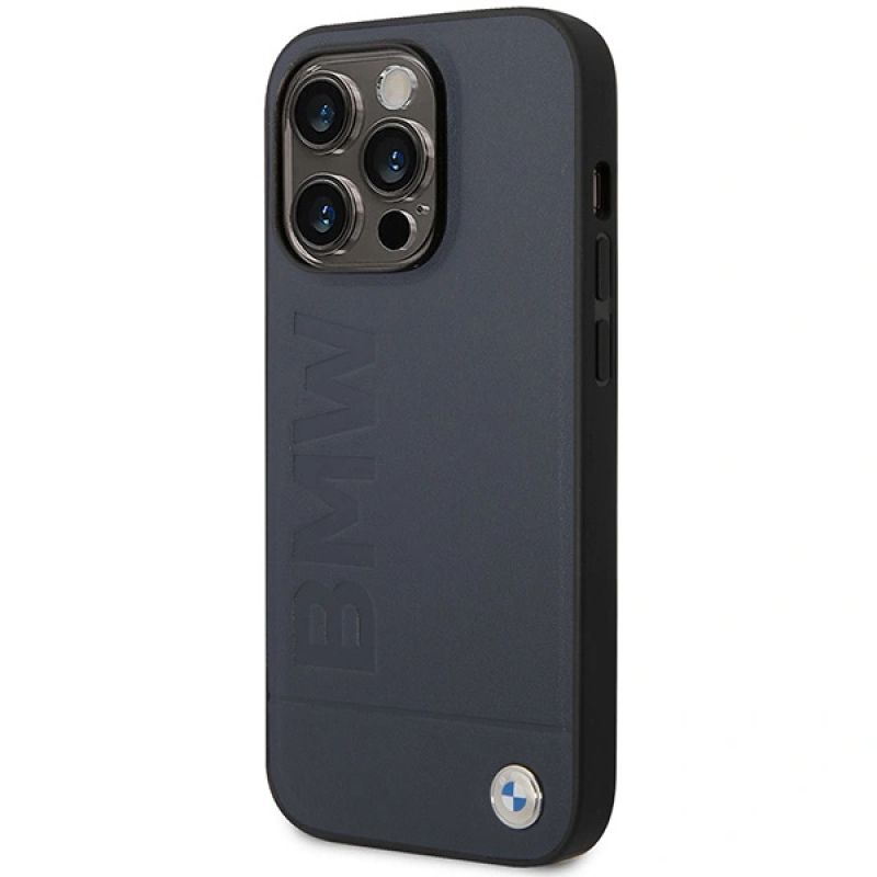 9. Case BMW BMHMP14XSLLNA iPhone 14 Pro Max 6.7" navy/navy hardcase Leather Hot Stamp MagSafe
