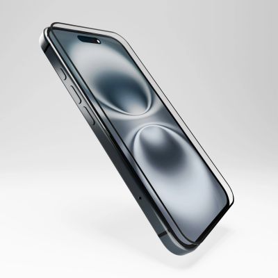 5. Puro Flexible Glass D3O Hybrid Glass with Black Frame for iPhone 16 / iPhone 15 / iPhone 15 Pro