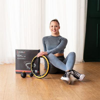 18. HHM21 HULA HOP BLACK/YELLOW WITH MAGNETS, TPE PROTECTION AND WEIGHT + HMS COUNTER