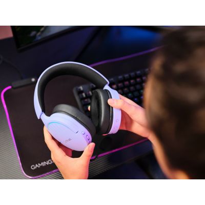 18. Trust GXT 491P FAYZO WIRELESS Purple Gaming Headphones