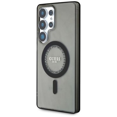 2. Guess Rhinestones Printed Classic Logo MagSafe Samsung Galaxy S25 Ultra case black