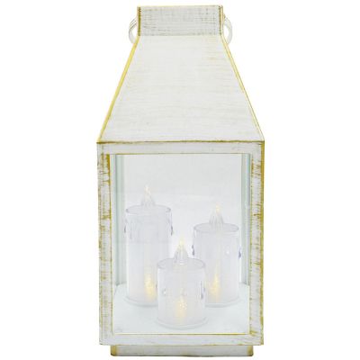 2. ADVENT LANTERN RORATY LED LANTERN 35CM 3 CANDLES WHITE