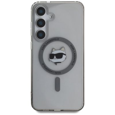 3. Karl Lagerfeld Button Choupette Head Printed Logo MagSafe Samsung Galaxy S25 case black