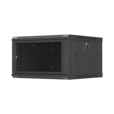 2. Lanberg 19" 6U 600x600 black wall-mounted rack cabinet with perforated doors (flat pack)