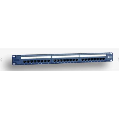 EmiterNet Panel 19", 24xRJ45 UTP cat.6 (1U) with shelf, blue (PoE)
