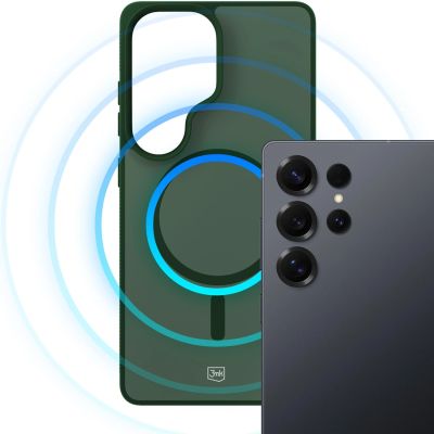 14. 3mk Smoke MagCase for Samsung Galaxy S25 Ultra - Green-Translucent