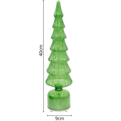 5. DECORATIVE CHRISTMAS TREE GREEN LED 7 CROWNS WARM WHITE 40CM