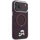 4. Karl Lagerfeld with Ring Stand 360 Karl & Choupette Heads Pin MagSafe case for iPhone 18 Pro / 17 Pro - burgundy