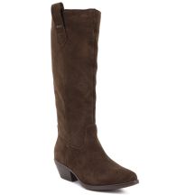 Women's leather cowboy boots chocolate Big Star UU274521
