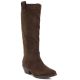 Women's leather cowboy boots chocolate Big Star UU274521