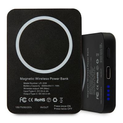 3. Karl Lagerfeld 3000mAh Inductive Powerbank with MagSafe - Black