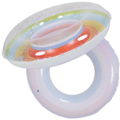 3. SWIMMING RING 90CM RAINBOW GLITTER ORANGE 35644