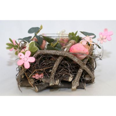 10. DECORATIVE PINK CANDLE HOLDER 16CM FOR TEA LIGHT