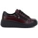 2. Women's patent leather platform shoes in burgundy Vinceza 133134