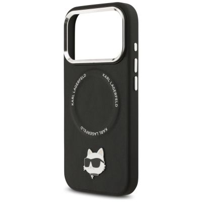 6. Karl Lagerfeld Choupette Pin MagSafe Case for iPhone 17 Pro Max - Black