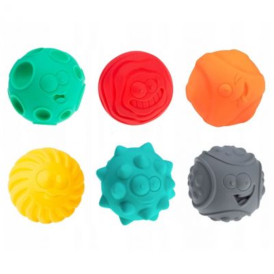 2. Sensory balls smiley faces 6 pcs AM Tullo colorful 462