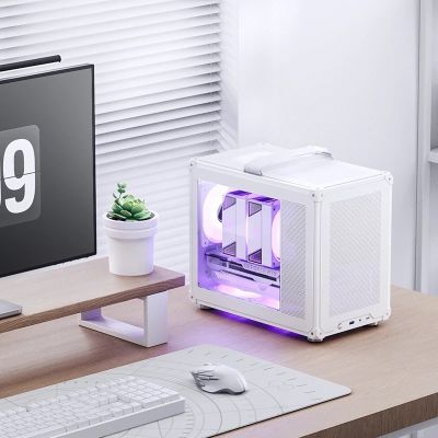 3. Jonsbo C6 MAX PC Case, Mini Case, Micro-ATX, Tempered Glass - White