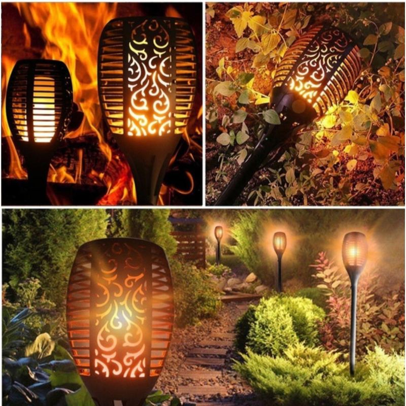8. SOLAR TORCH DANCING FLAMES 12X12X78CM 36 LED XXXL