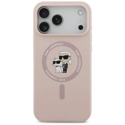 3. Karl Lagerfeld Silicone Karl&Choupette Ring MagSafe Case for iPhone 17 Pro Max - Pink