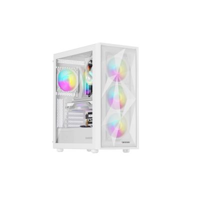 3. GENESIS DIAXID 605 ARGB MIDI TOWER CASE WITH WINDOW, USB-C, WHITE