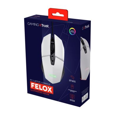 6. TRUST GXT109P Felox Gaming Mouse White