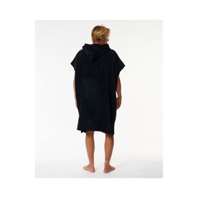 4. RIP CURL Logo Hooded Towel Poncho Black