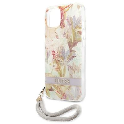 6. Guess GUHCP13SHFLSU iPhone 13 mini 5.4" purple/purple hardcase Flower Strap