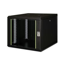 Digitus Unique 19" 9U rackmount network cabinet, 600x600, glass door, black, undivided, assembled, 100kg
