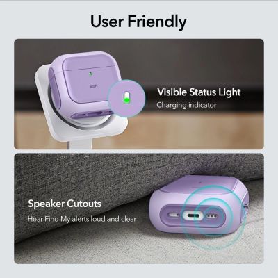 7. ESR Orbit Halolock MagSafe case for Apple AirPods 4 - purple