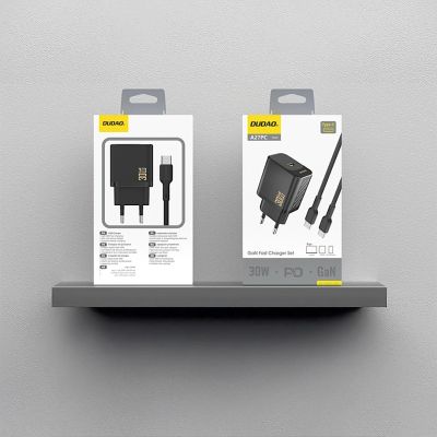 6. Dudao A27PCEU PD 30W GaN USB-C Wall Charger with USB-C Cable - Black