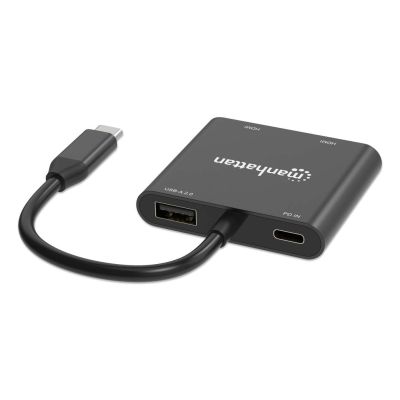 11. Manhattan 154321 Cable Adapter 0.15m USB Type-C 2 x HDMI Black