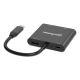 11. Manhattan 154321 Cable Adapter 0.15m USB Type-C 2 x HDMI Black