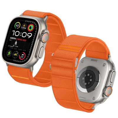4. Tech-Protect Nylon Strap for Apple Watch 44 / 45 / 46 / 49 mm - Orange