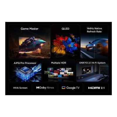7. TCL 98P89K QLED 98'' 4K Ultra HD 144Hz Google TV Dolby Atmos Metallic