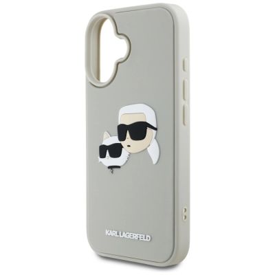 6. Karl Lagerfeld HC 3D Rubber Double Heads iPhone 16 Case - Beige